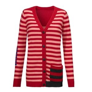 CAbi Striped Long Sleeved Bold Picnic Cardigan Sweater Style 5446 Size XS